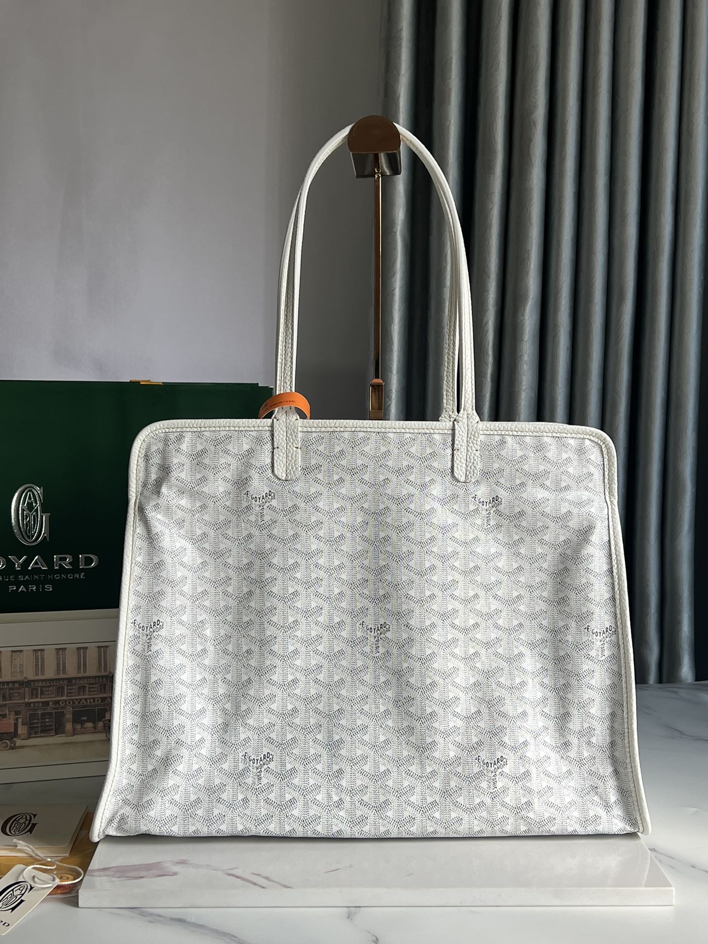 Goyard white Goyardine Coated Canvas and Leather