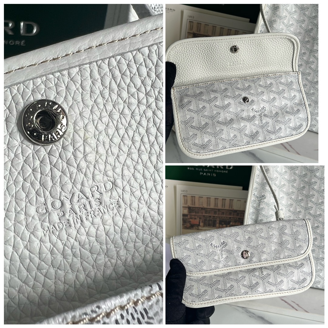 Goyard white Goyardine Coated Canvas and Leather