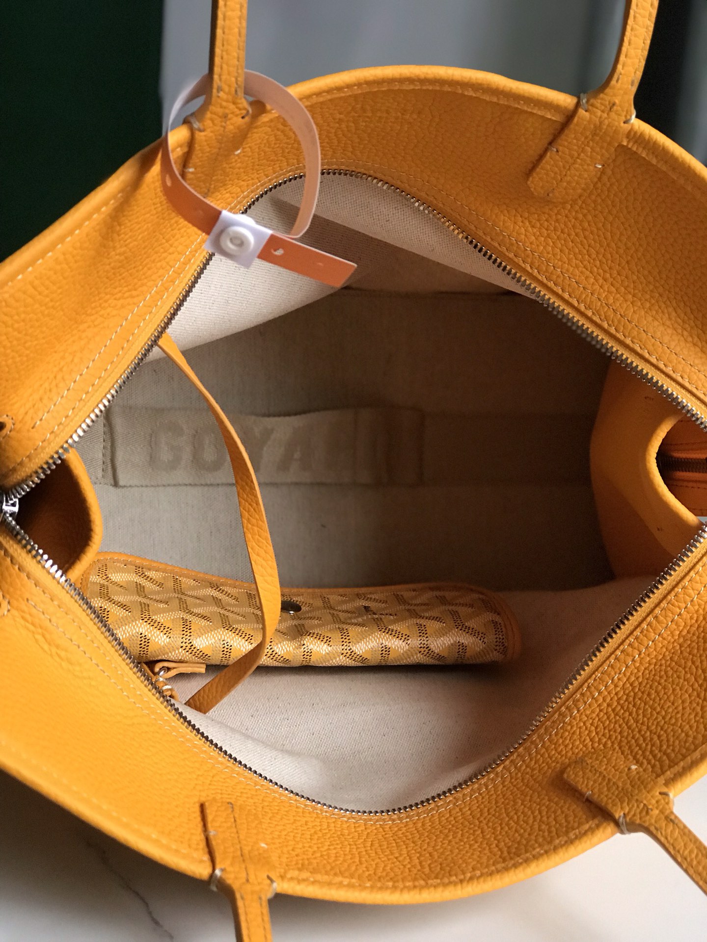 Goyard yellow Goyardine Coated Canvas and Leather