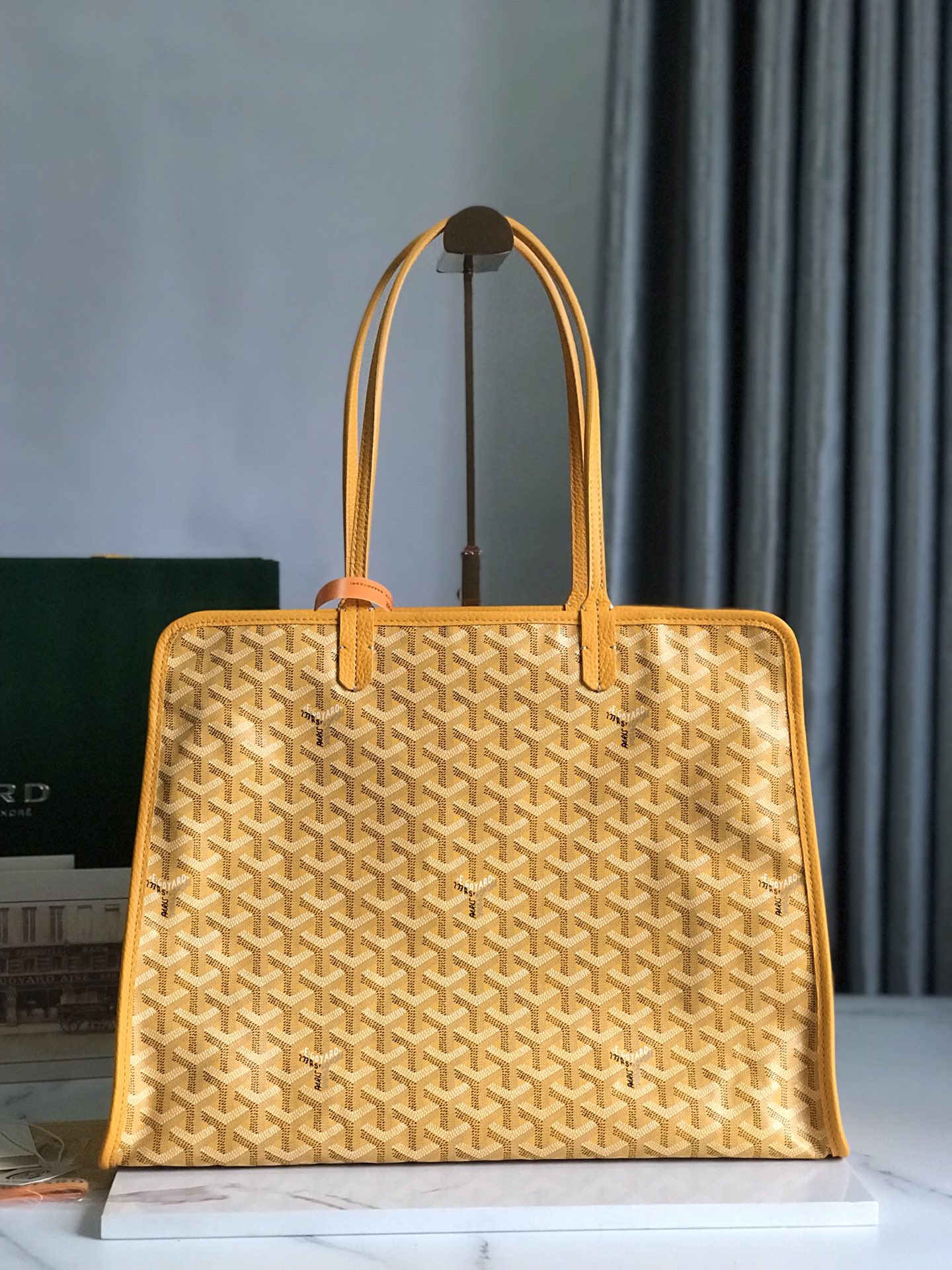 Goyard yellow Goyardine Coated Canvas and Leather