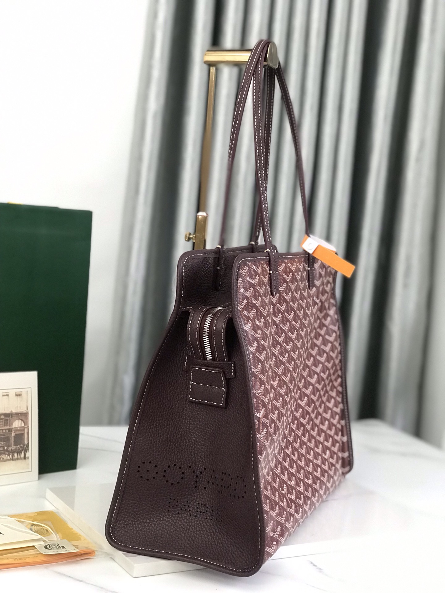 Goyard Goyardine Coated Canvas and Leather Burgundy in Leather