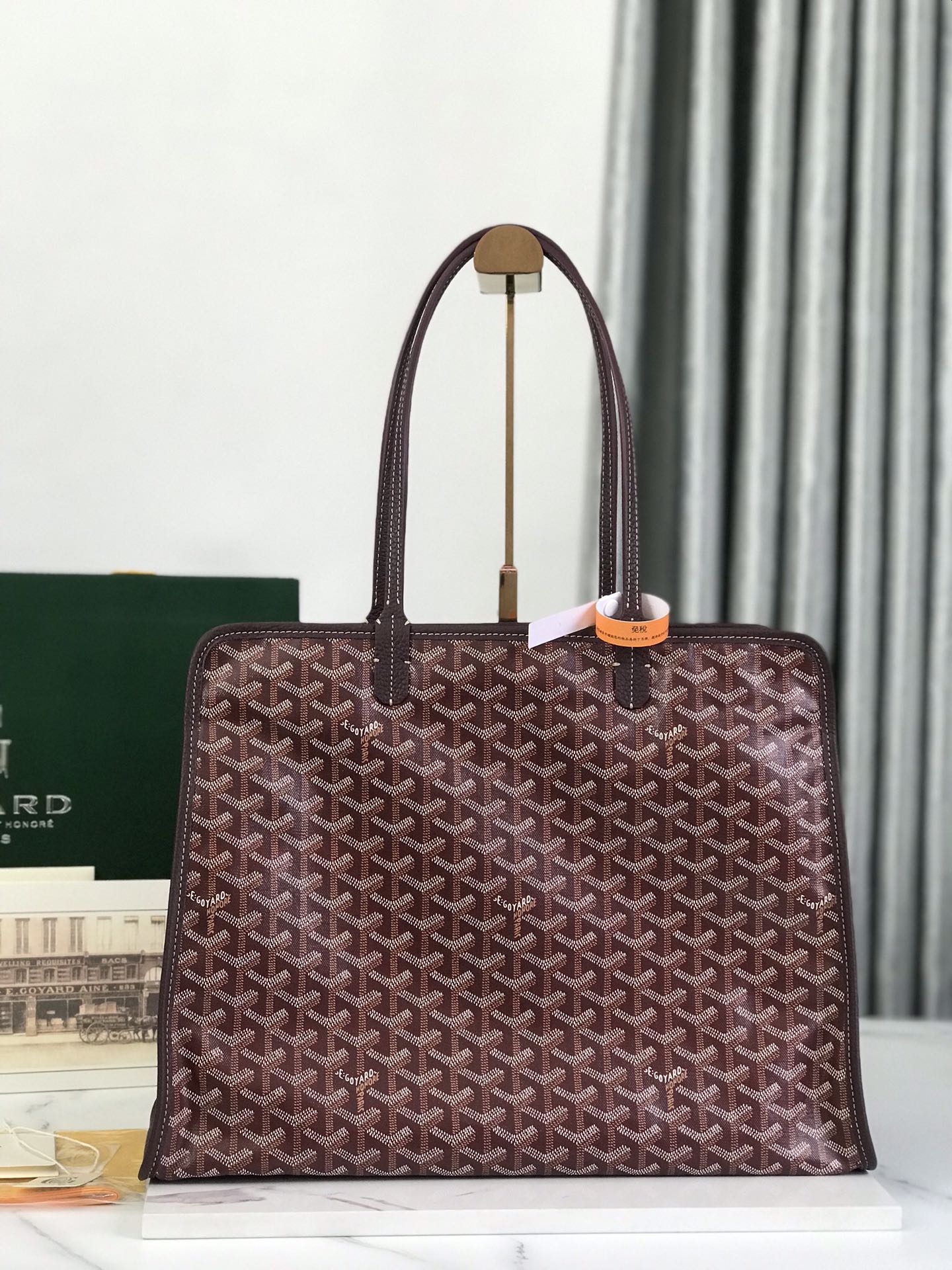Goyard Goyardine Coated Canvas and Leather Burgundy in Leather