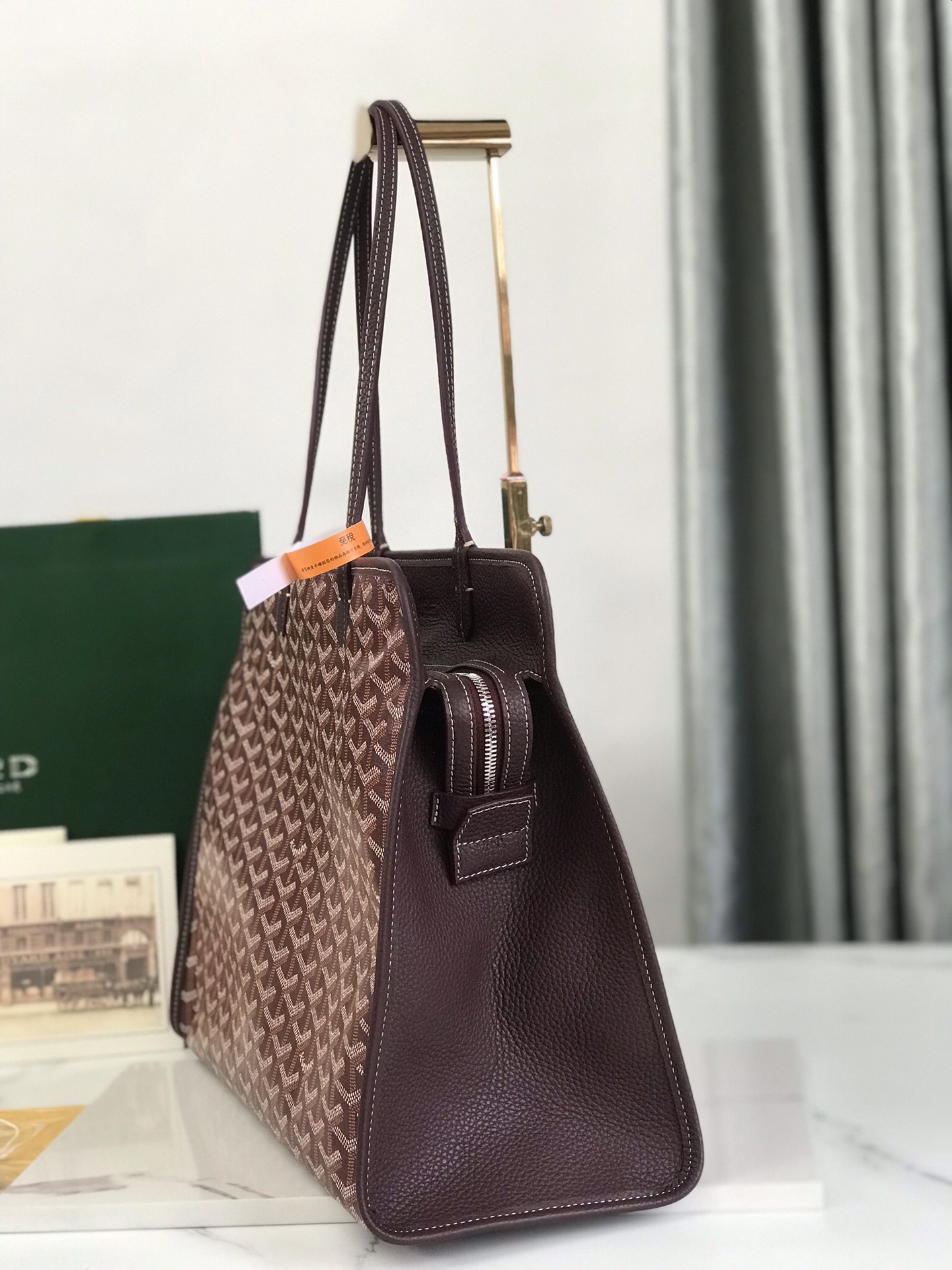 Goyard Goyardine Coated Canvas and Leather Burgundy in Leather