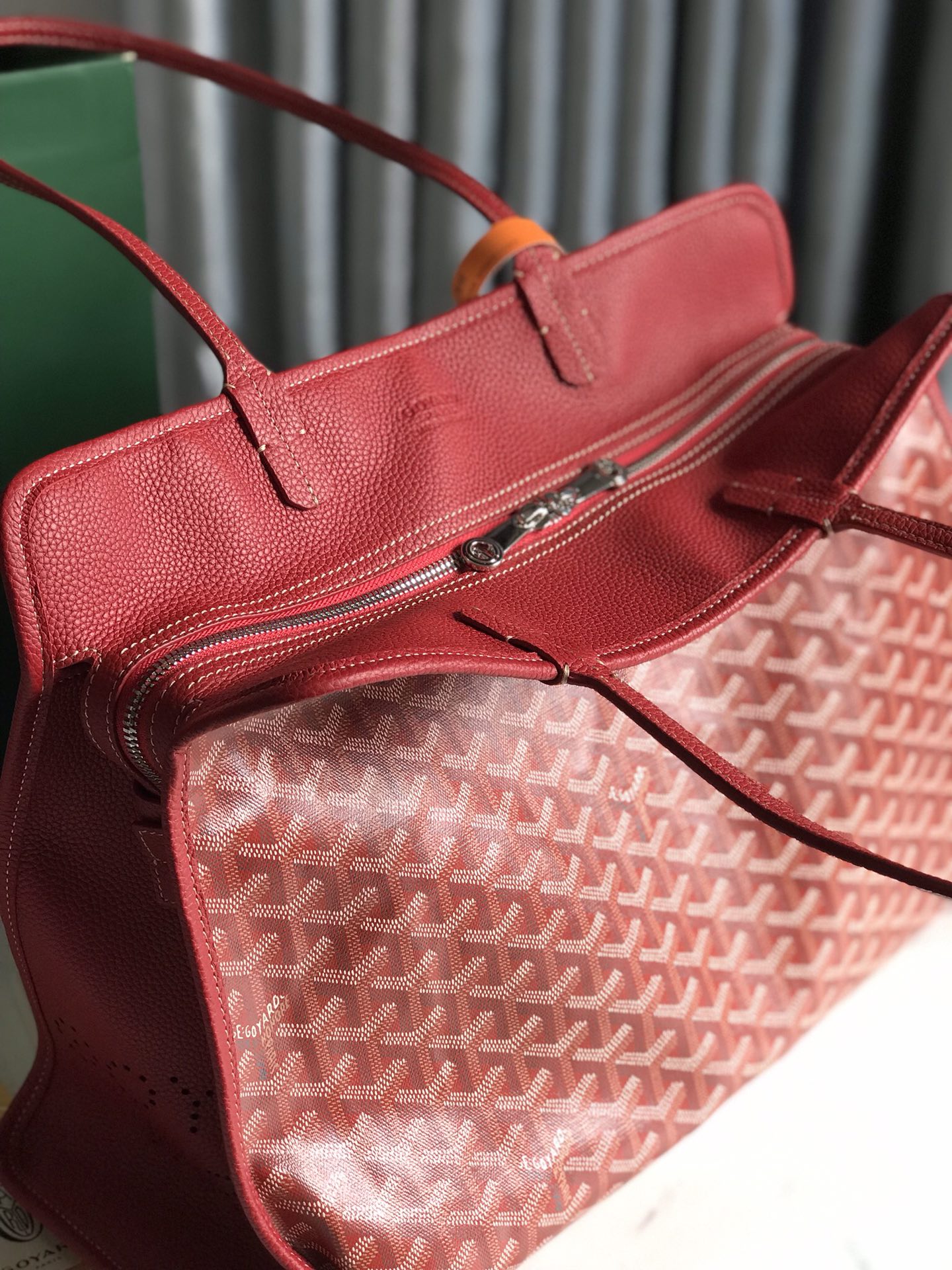 Goyard red Goyardine Coated Canvas and Leather