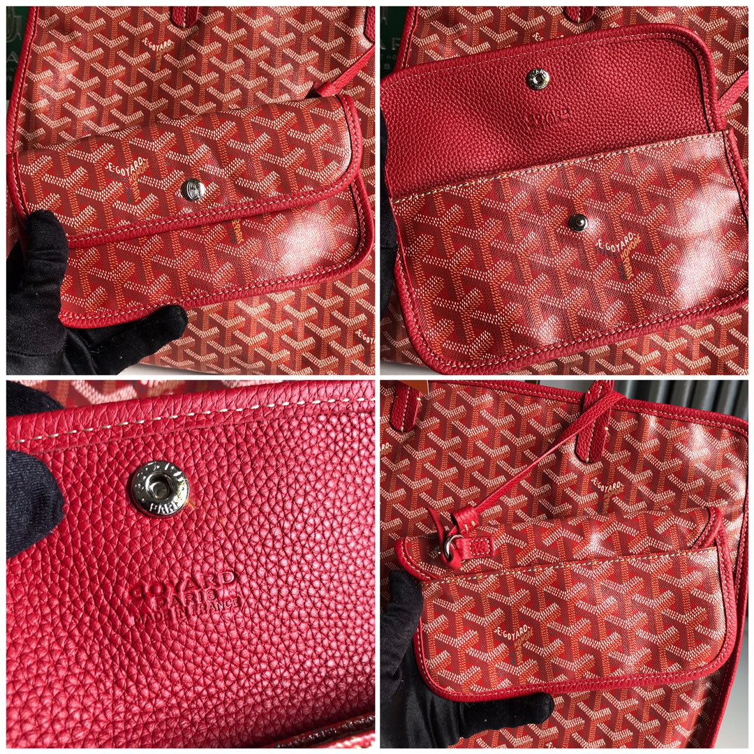 Goyard red Goyardine Coated Canvas and Leather