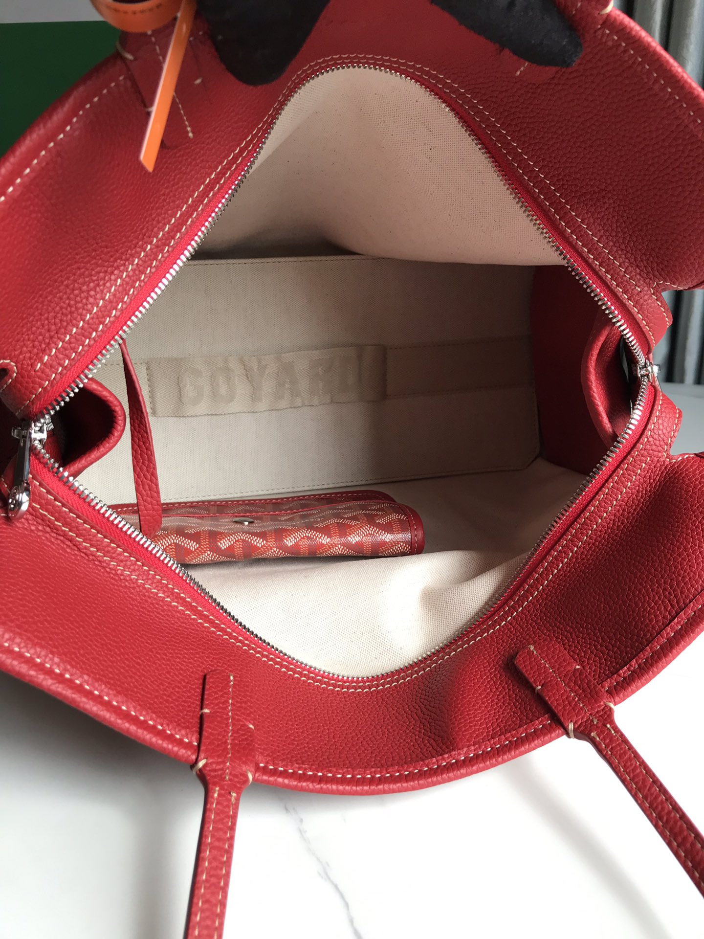 Goyard red Goyardine Coated Canvas and Leather