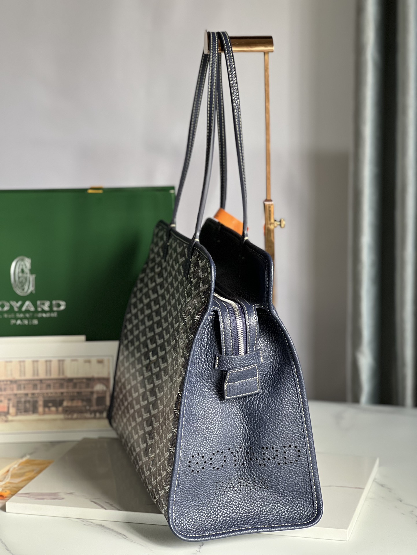 Goyard gray Goyardine Coated Canvas and Leather