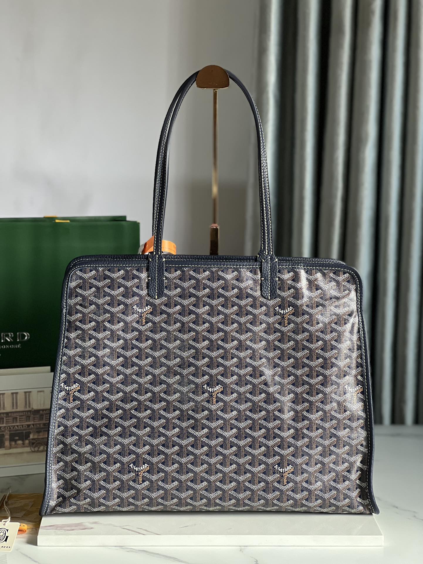 Goyard gray Goyardine Coated Canvas and Leather