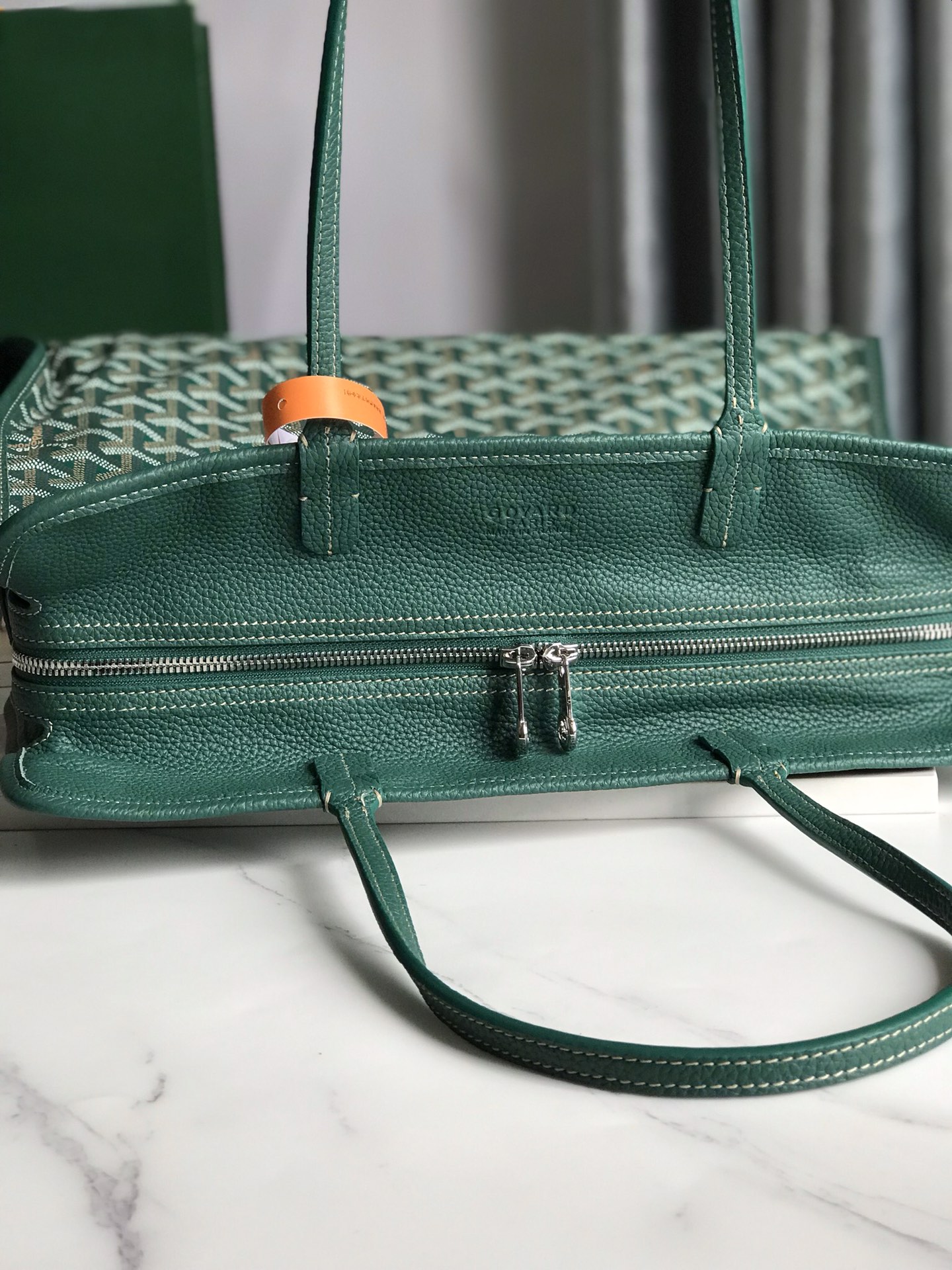 Goyard green Goyardine Coated Canvas and Leather