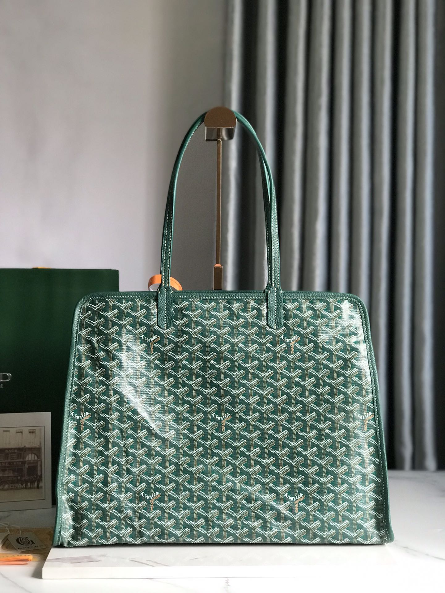 Goyard green Goyardine Coated Canvas and Leather