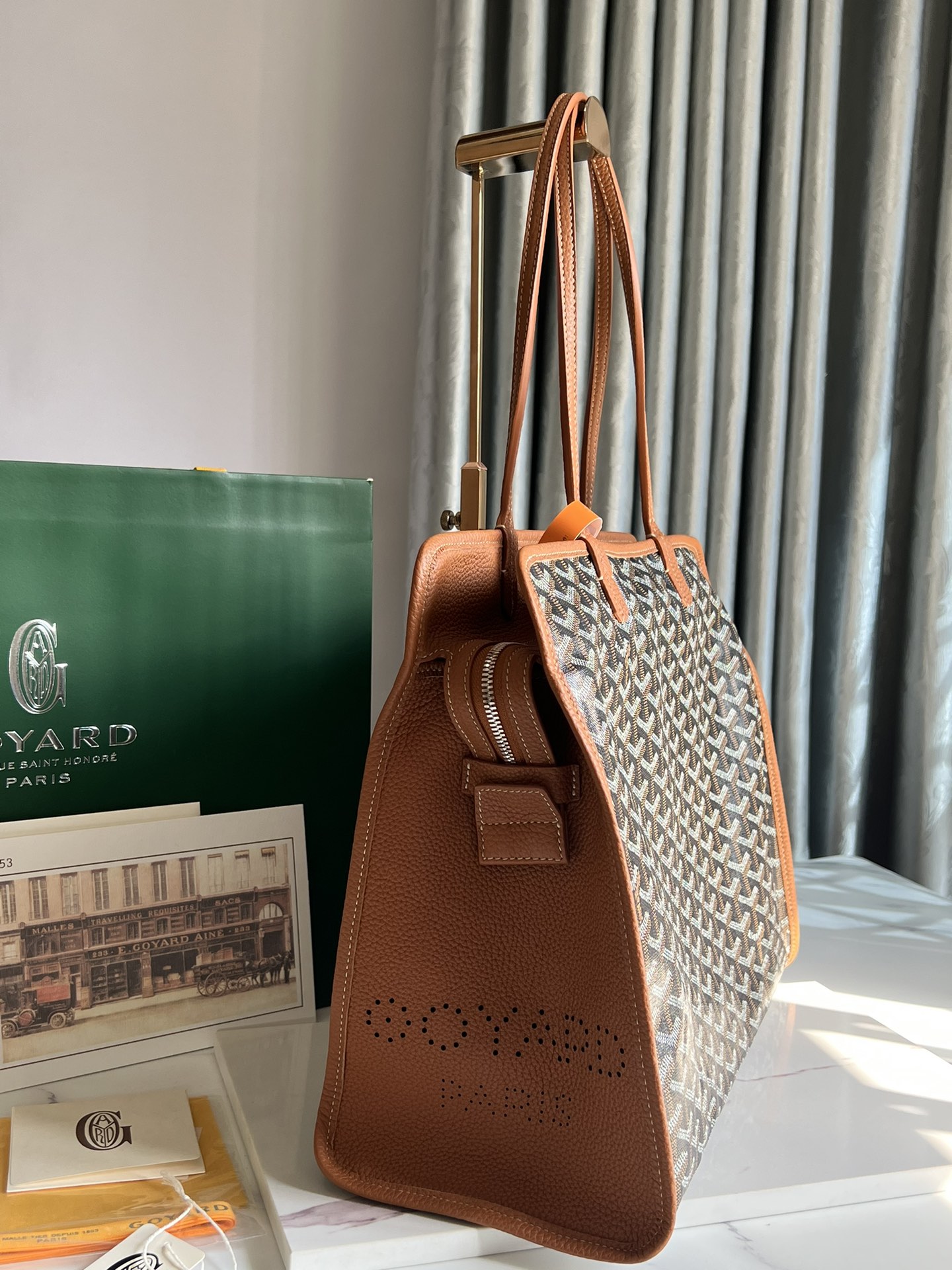 Goyard Brown Goyardine Coated Canvas and Leather