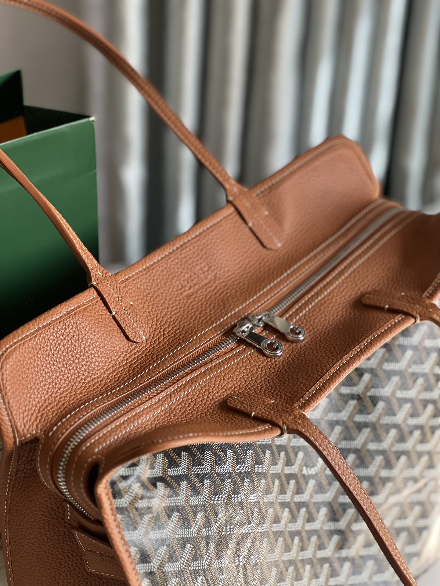 Goyard Brown Goyardine Coated Canvas and Leather