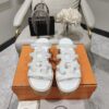 Hermes  Calfskin Cork Isabella 30 Sandals White Sold Out