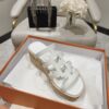 Hermes  Calfskin Cork Isabella 30 Sandals White Sold Out