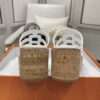 Hermes  Calfskin Cork Isabella 30 Sandals White Sold Out