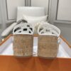 HERMES Isabella 30 Leather cork Plat form Sandals Mule Shoes H241120Z White beige