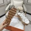 HERMES Isabella 30 Leather cork Plat form Sandals Mule Shoes H241120Z White beige