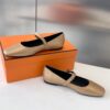 Hermès HERMES Jane Dore Chaussures de ballet en cuir