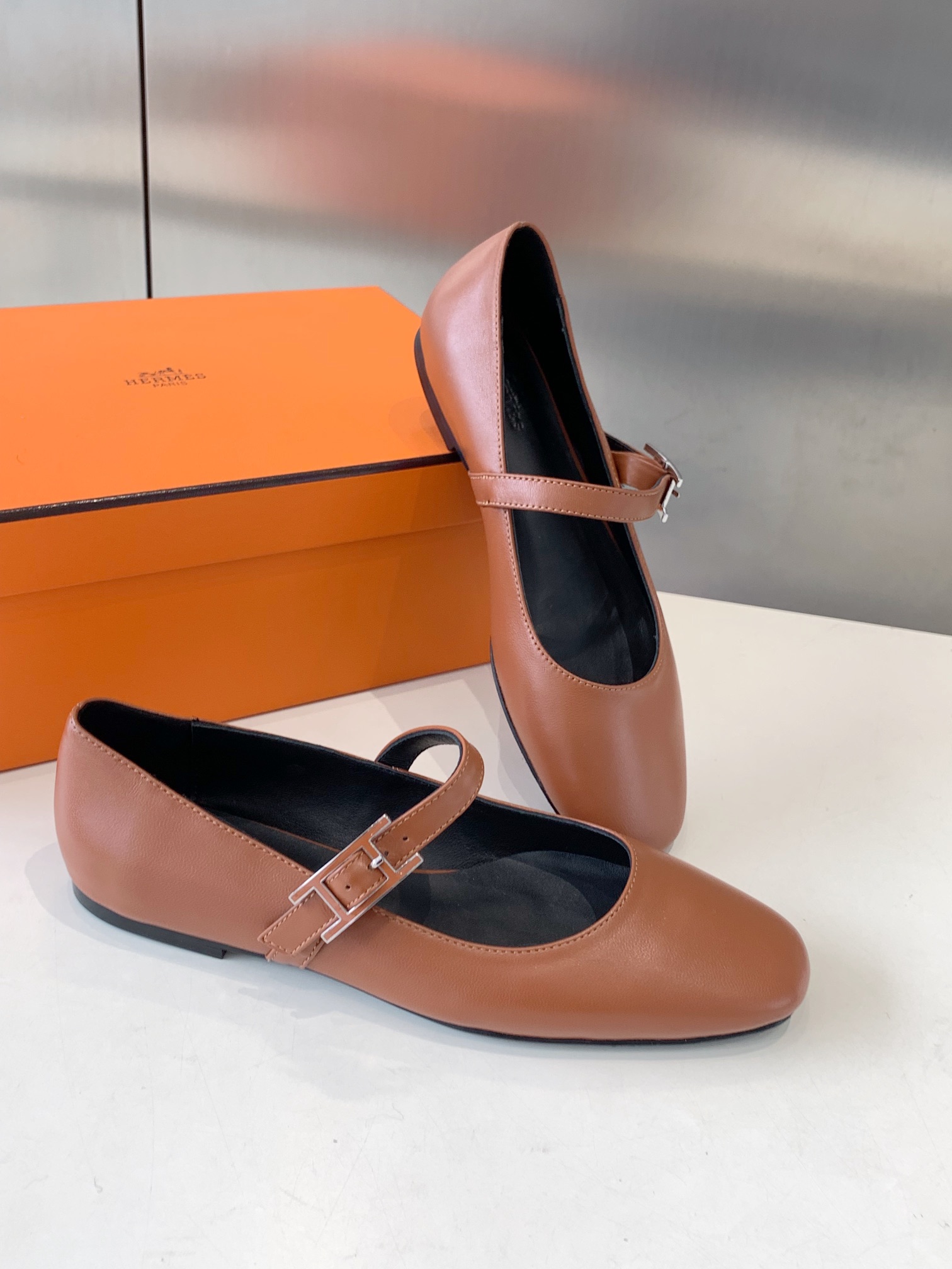 Hermès Hermes Jane Maron Alzan Api Ballet Shoes