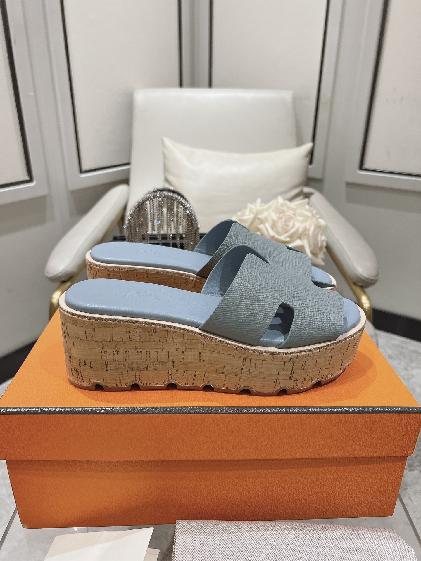 Hermès Eze 30 – Bleu – Chaussures Femme | Hermès