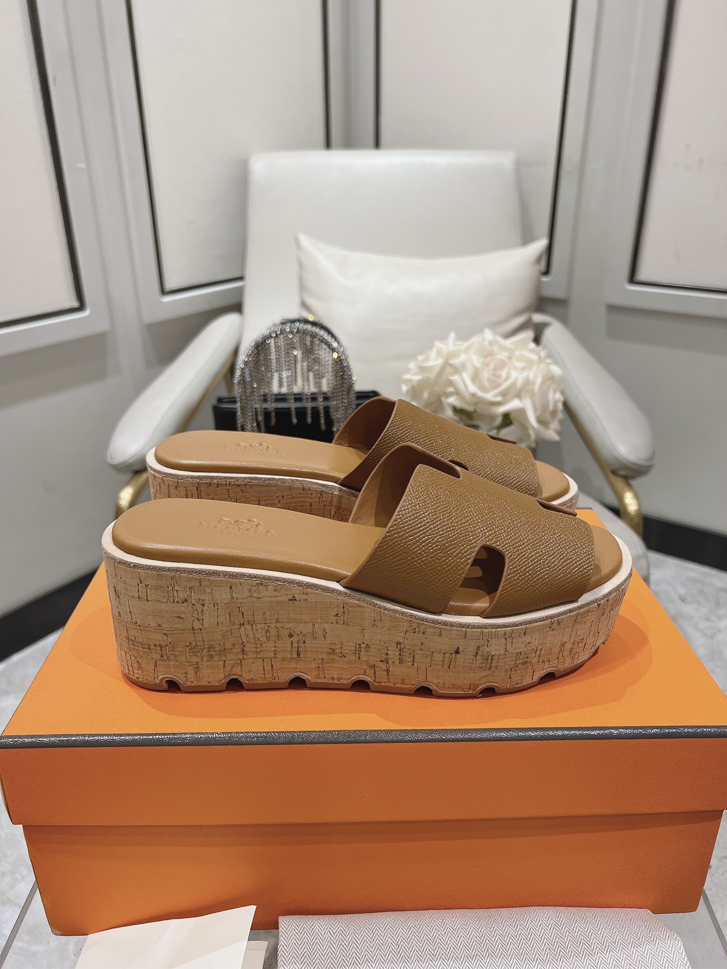 Hermès Eze 30 Women’s Sandals Brown Size