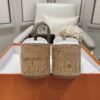 Hermes White Leather Eze Wedge Sandals Size