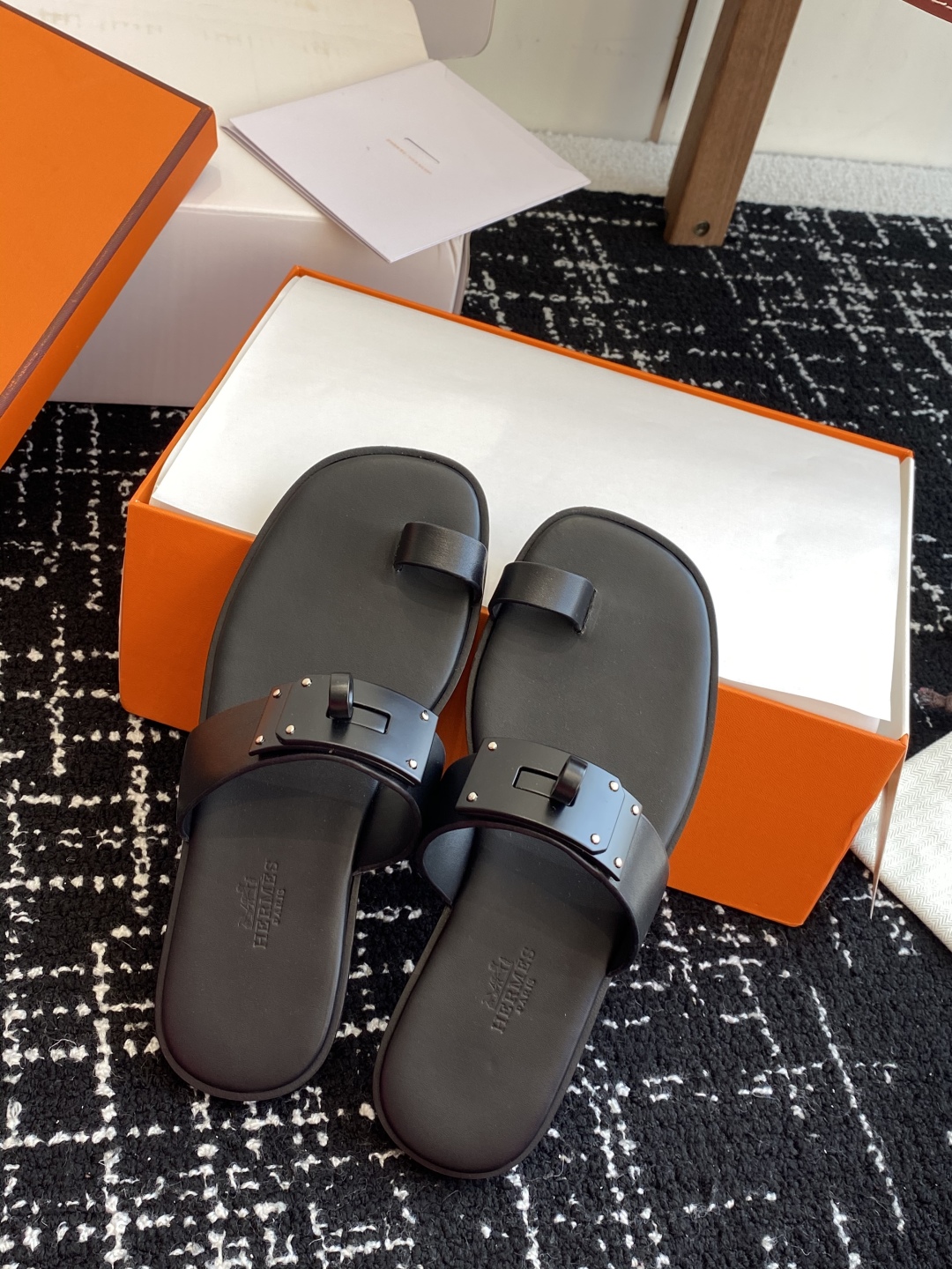 HERMES 00189 Hermès July Sandal – Black | Hermès Thailand