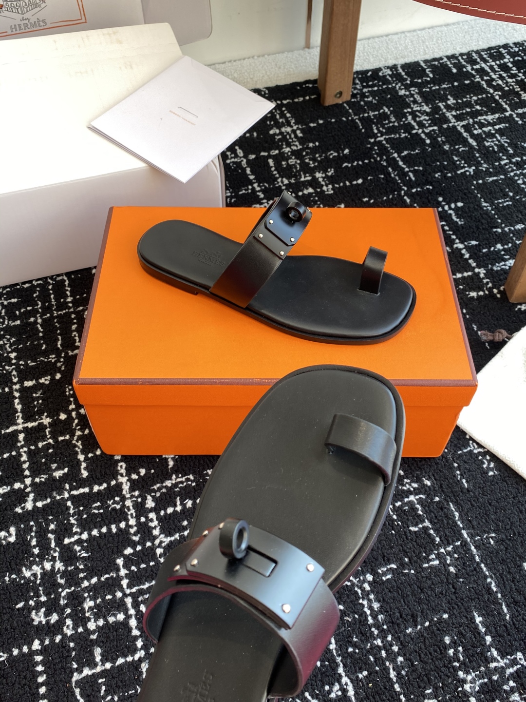 HERMES 00189 Hermès July Sandal – Black | Hermès Thailand