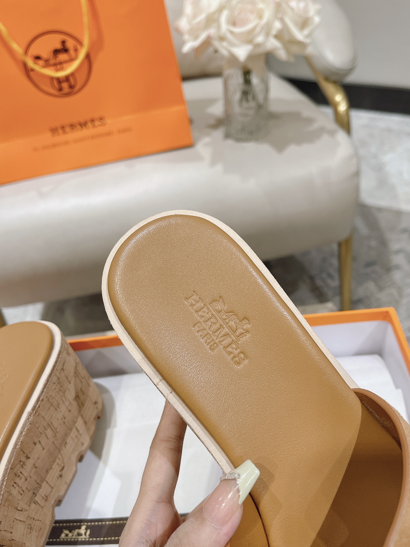 Hermès Eze 30 Leather Sandal Brown | Women’s