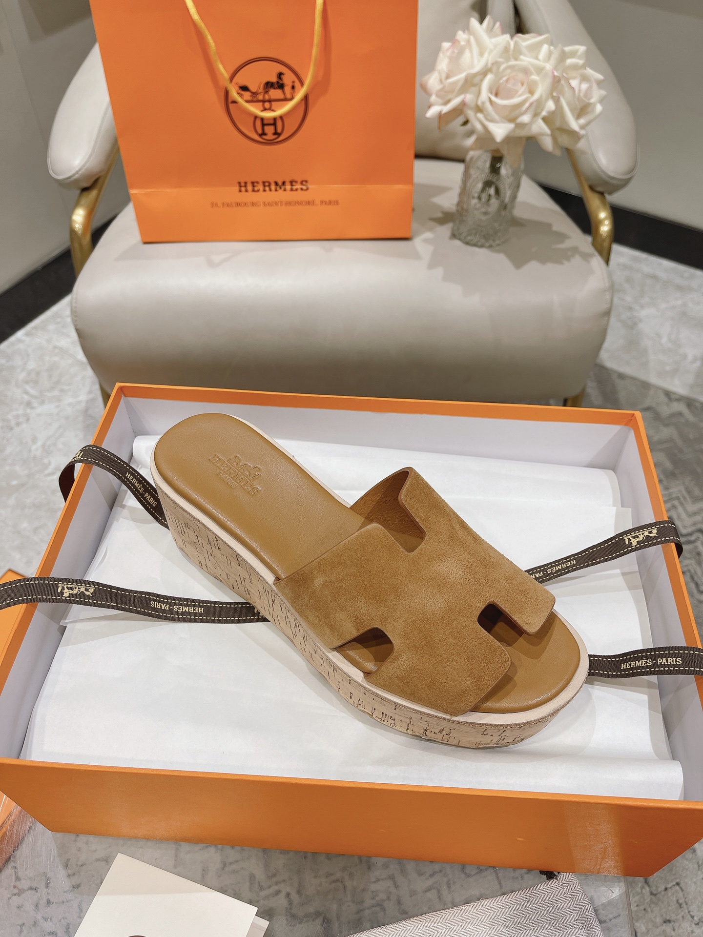 Hermès Eze 30 Leather Sandal Brown | Women’s