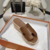 Hermes  Calfskin Cork Eze 30 Sandals  Marron Glaise Sold Out
