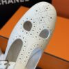 Hermès Kim Slingback – White Calfskin Leather
