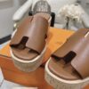 Hermes  Calfskin Cork Eze 30 Sandals  Marron Glaise Sold Out