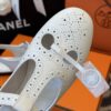 Hermès Kim Slingback – White Calfskin Leather