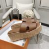 Hermes  Calfskin Cork Eze 30 Sandals  Marron Glaise Sold Out