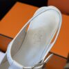 Hermès Kim Slingback – White Calfskin Leather
