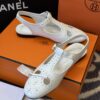 Hermès Kim Slingback – White Calfskin Leather
