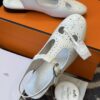 Hermès Kim Slingback – White Calfskin Leather