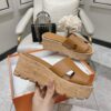 Hermes Eze Leather Platform Slides In Brown Womens Size Dust Bags