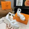 Hermès Women's White Hermès Elda Wedges