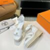 Hermès Women's White Hermès Elda Wedges
