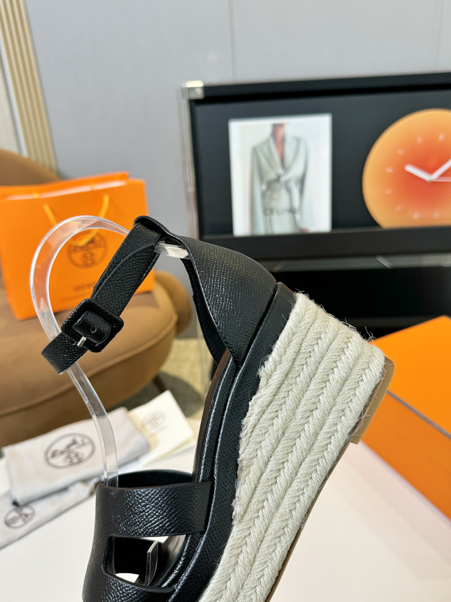 Hermès Hermès Elda Espadrille Women's Sandals black