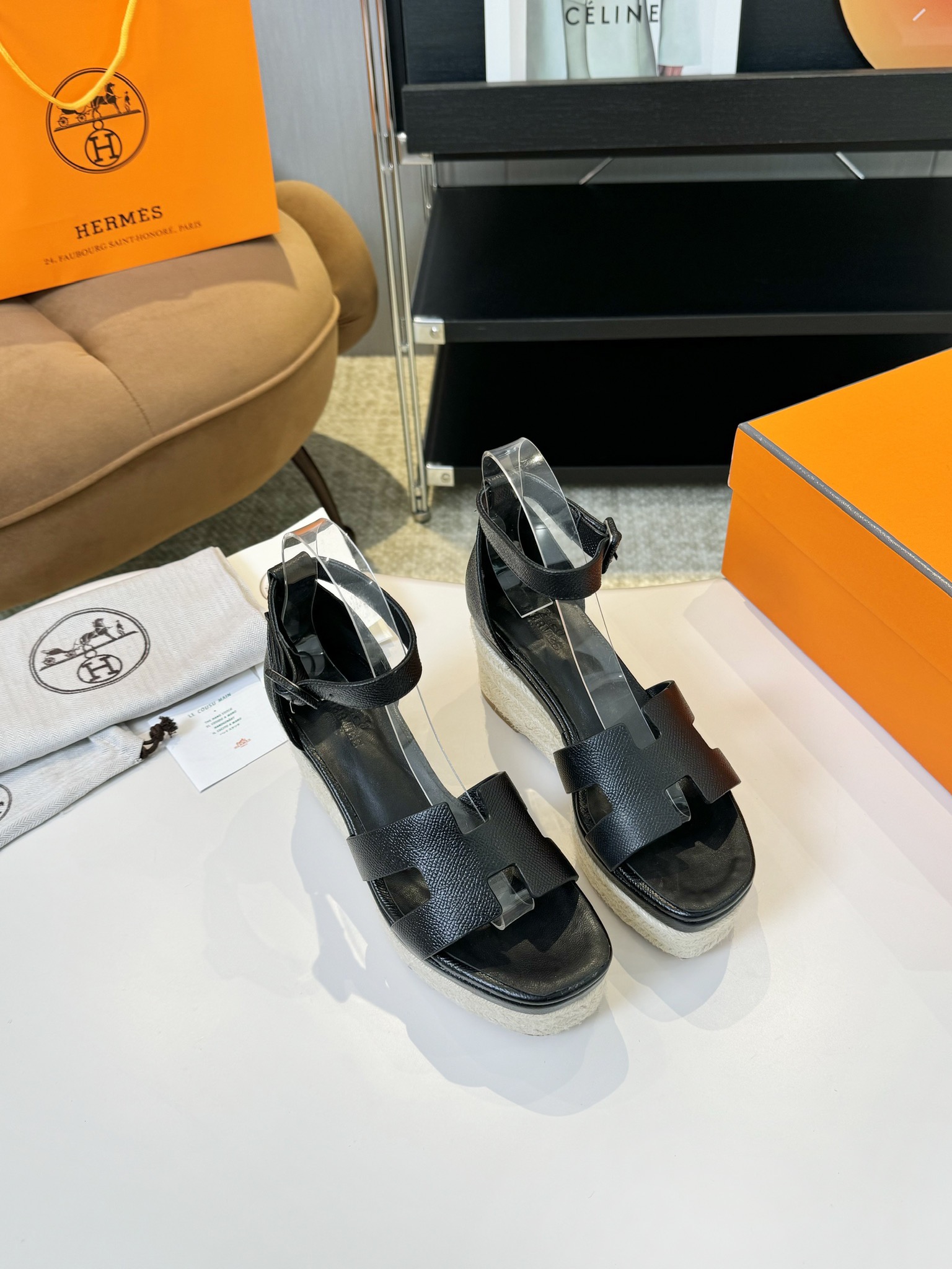 Hermès Hermès Elda Espadrille Women’s Sandals black