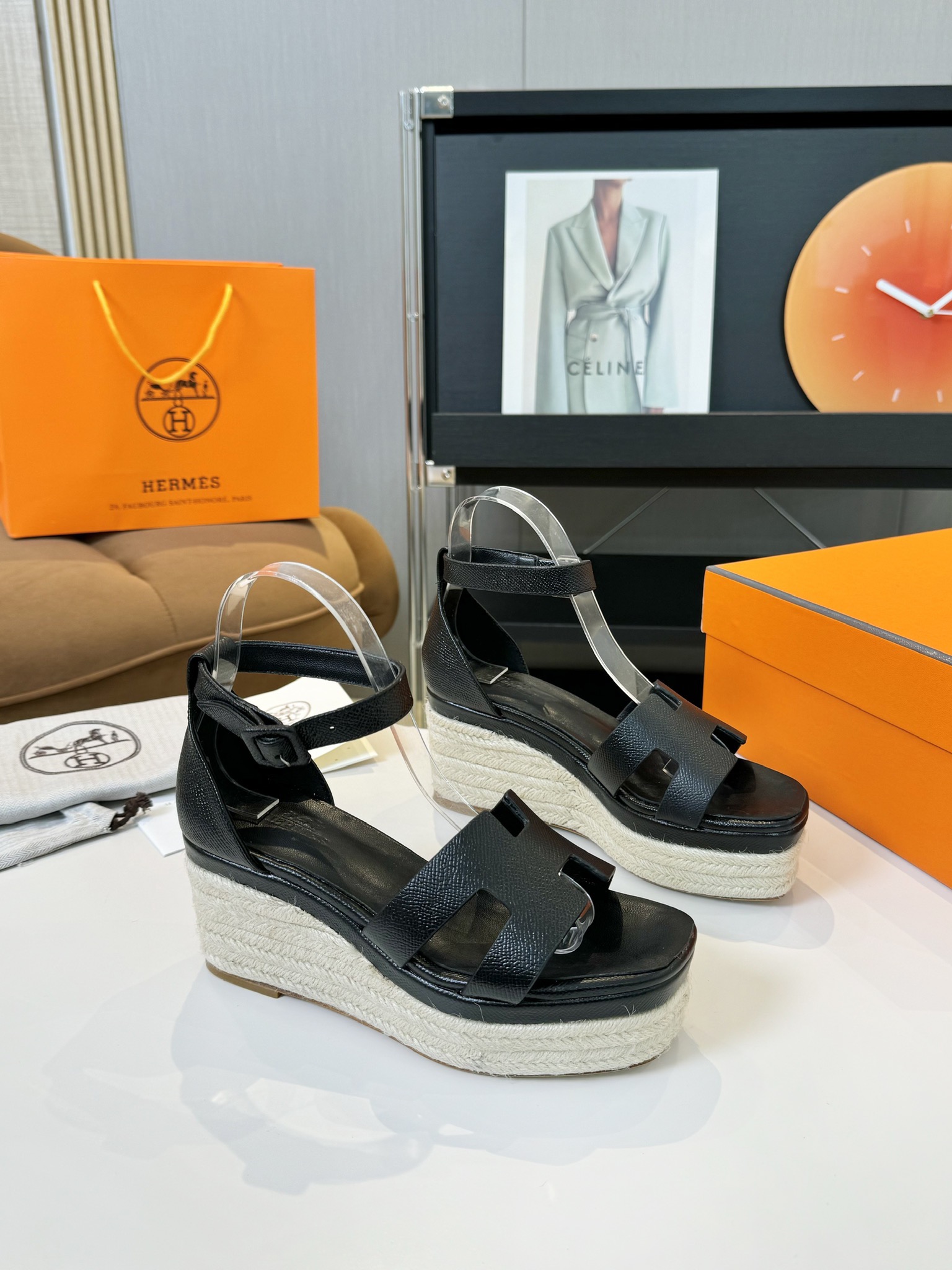 Hermès Hermès Elda Espadrille Women's Sandals black