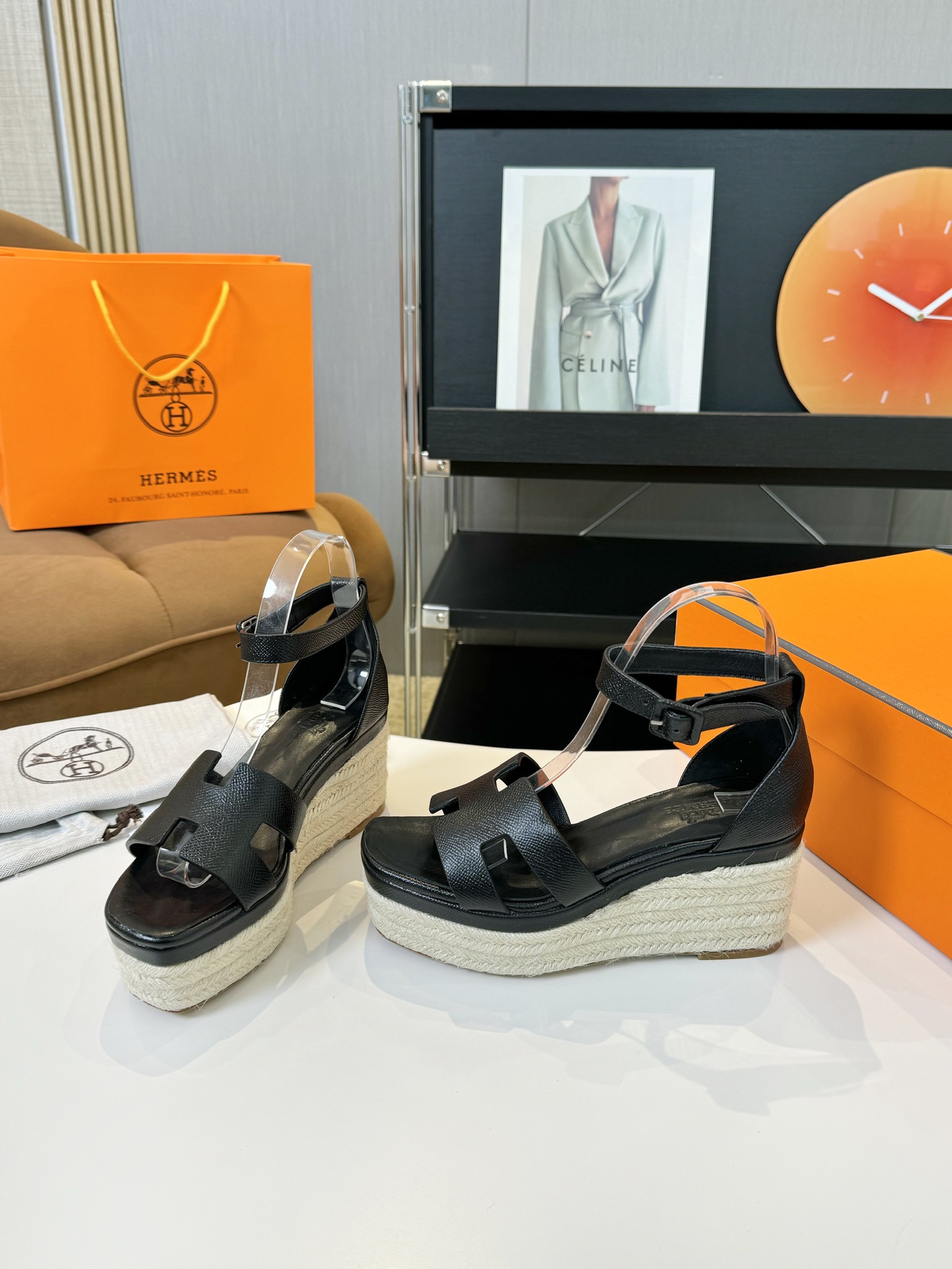 Hermès Hermès Elda Espadrille Women's Sandals black