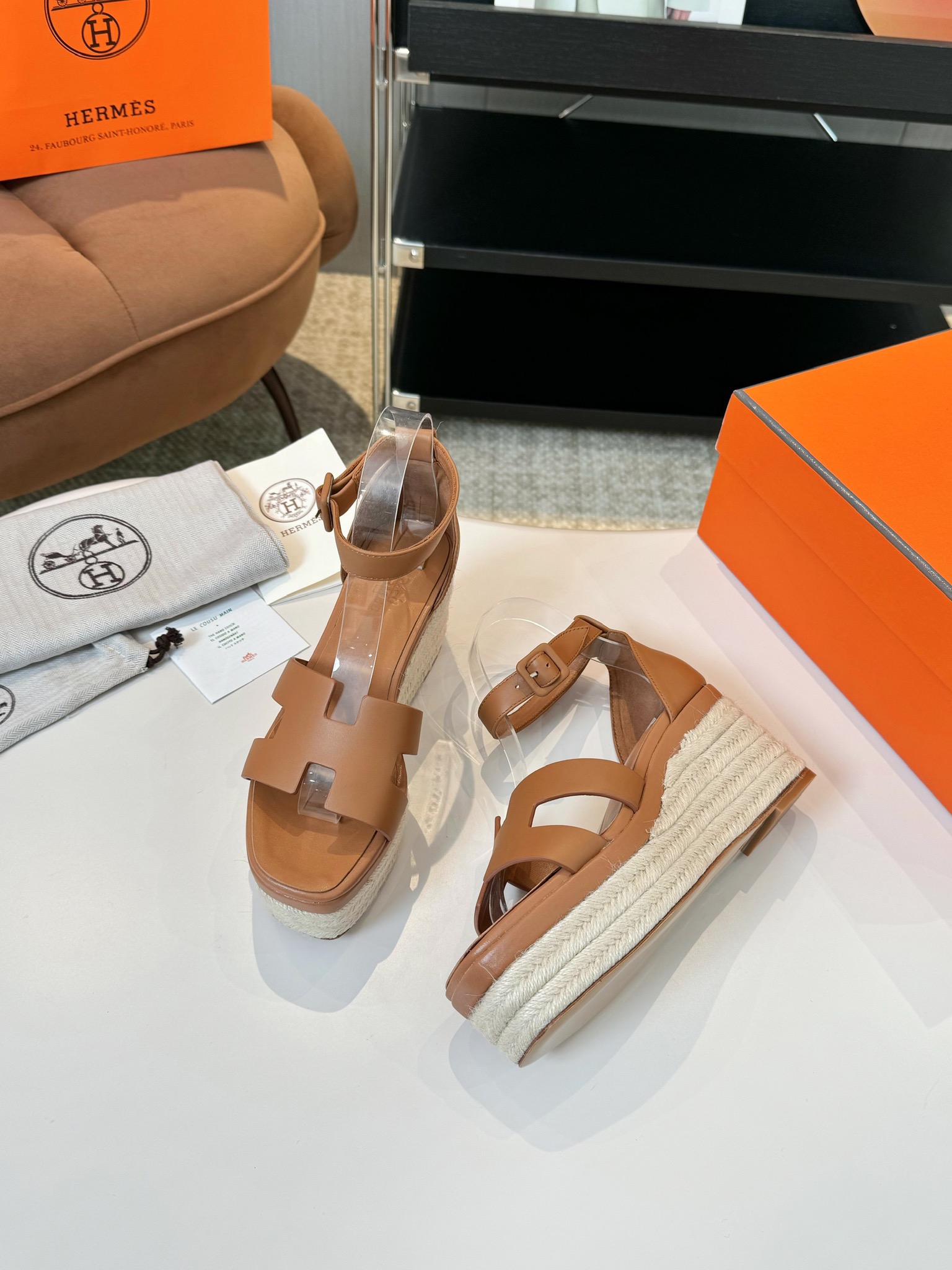 Hermès Hermès Elda Espadrille Women's Sandals  brown