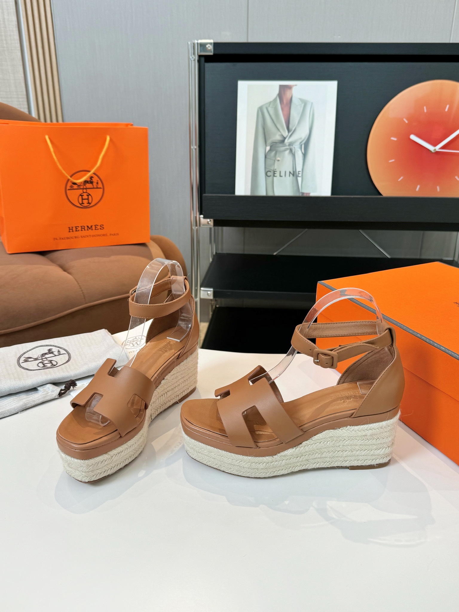 Hermès Hermès Elda Espadrille Women's Sandals  brown