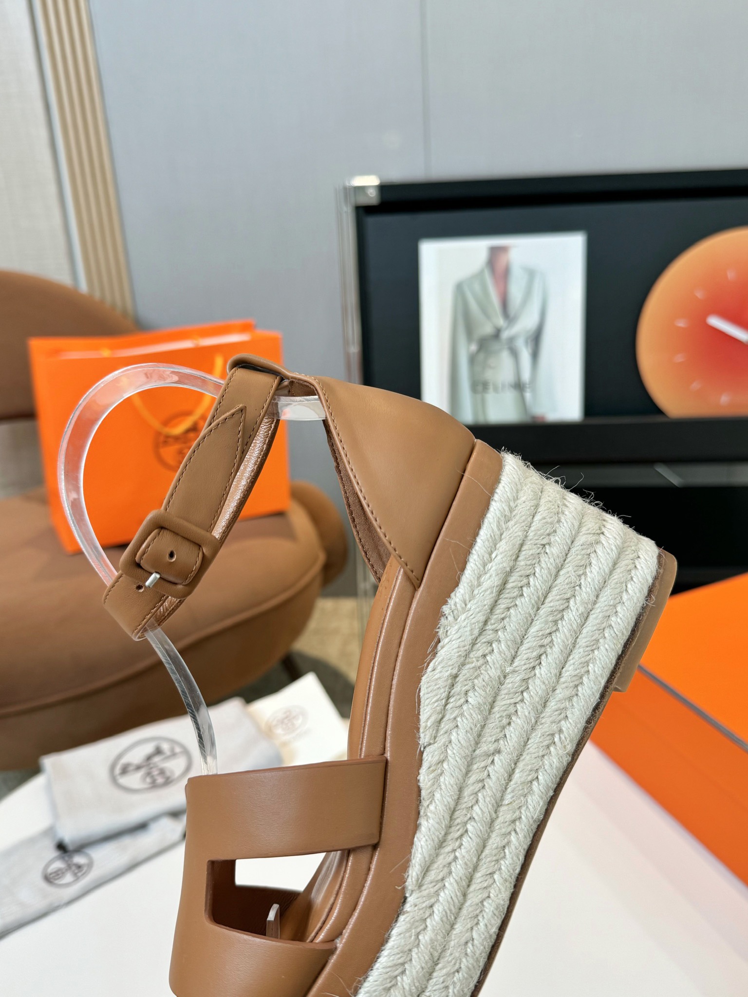 Hermès Hermès Elda Espadrille Women's Sandals  brown