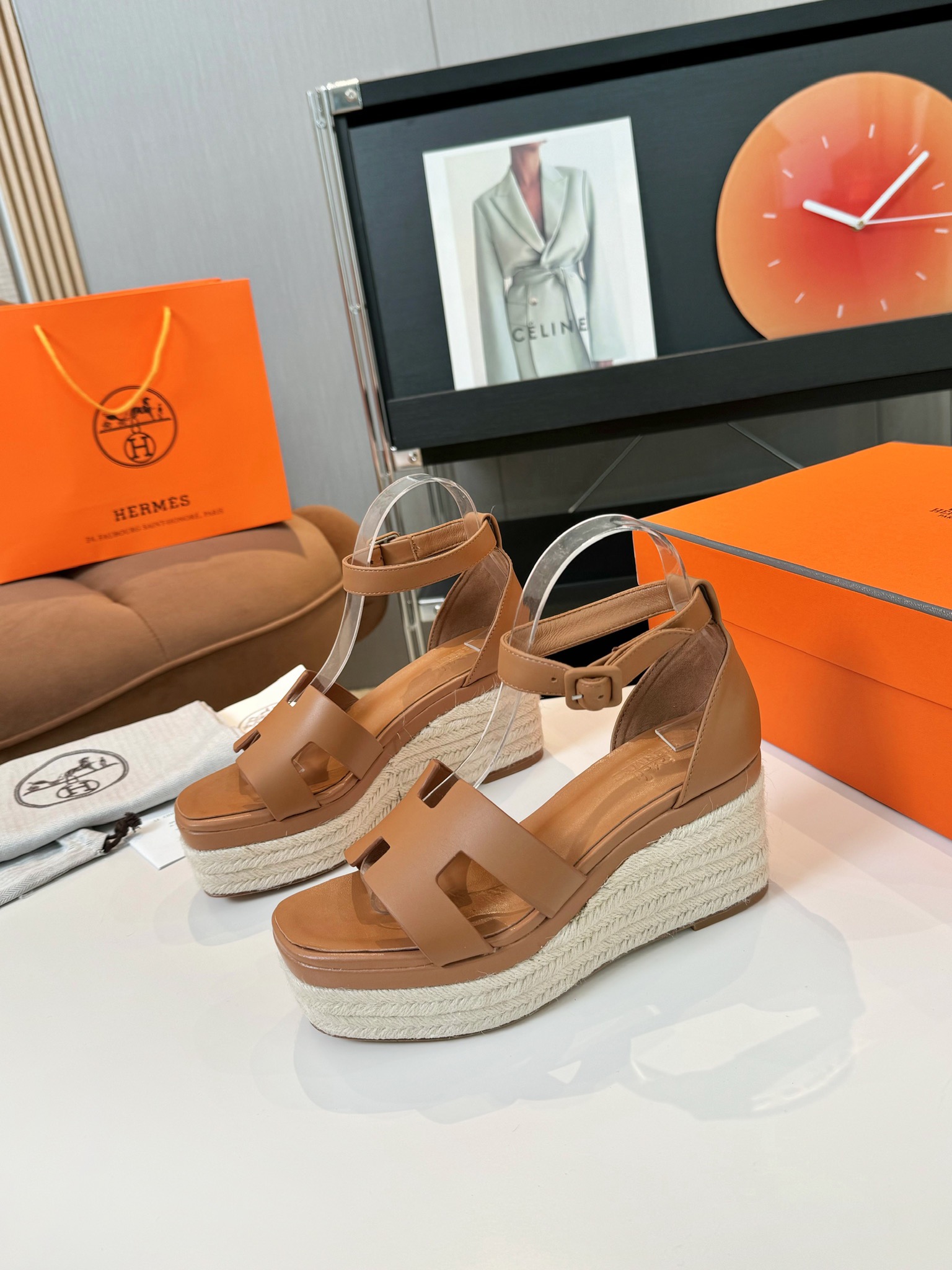Hermès Hermès Elda Espadrille Women's Sandals  brown