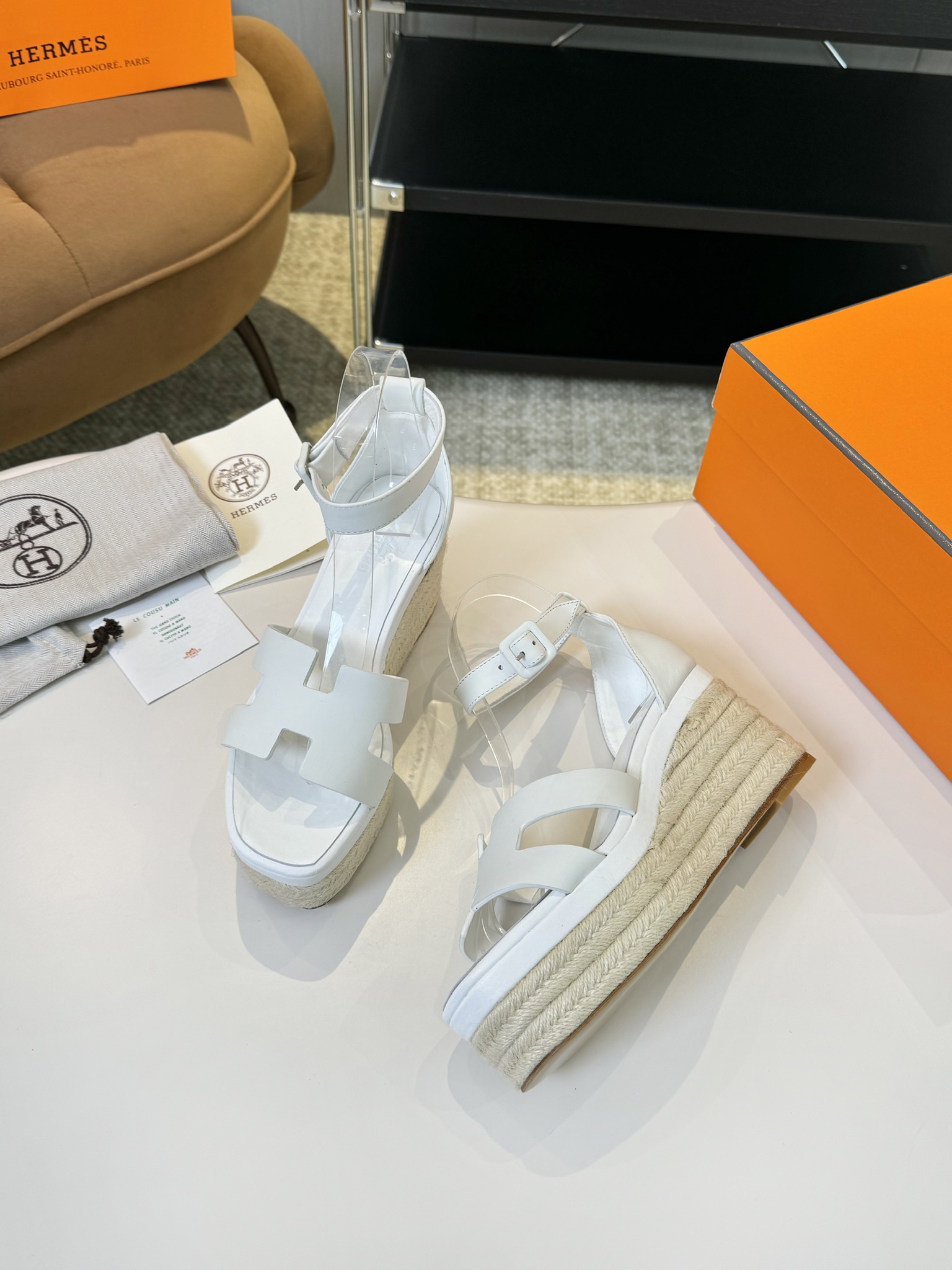 Hermès Hermès Elda Espadrille Women's Sandals White
